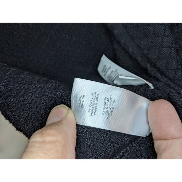 Jones New York Top Shirt Size L Black Knit Stretchy - Picture 5 of 6